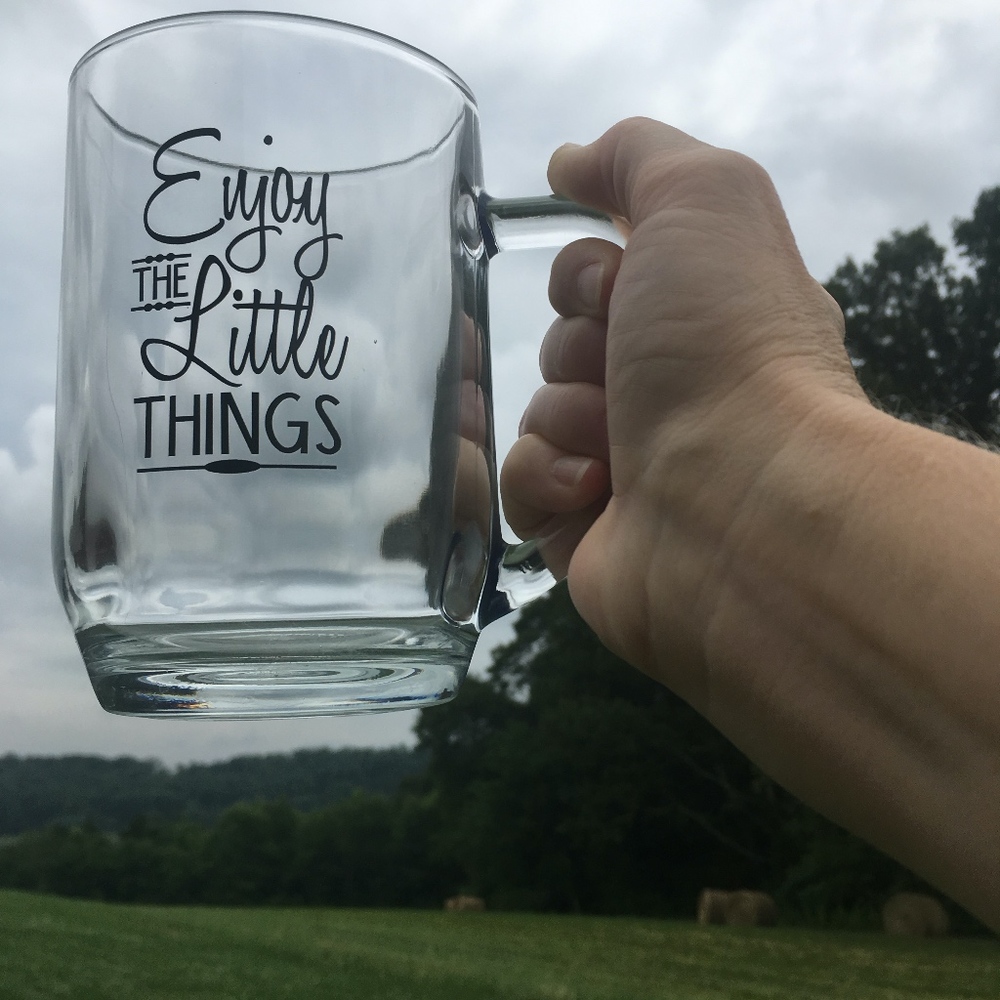 Enjoy the Little Things glass mug